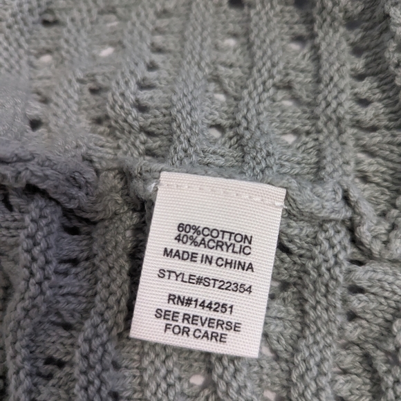 Moon & Madison Sage Green Long Cardigan Sweater 3/4 Sleeve Women's Size Medium - Picture 6 of 7